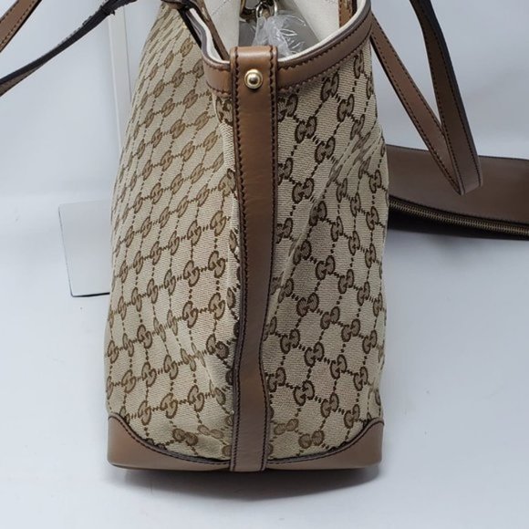 100% Auth Gucci Large Canvas Tote with Pouch Bag - Picture 4 of 15